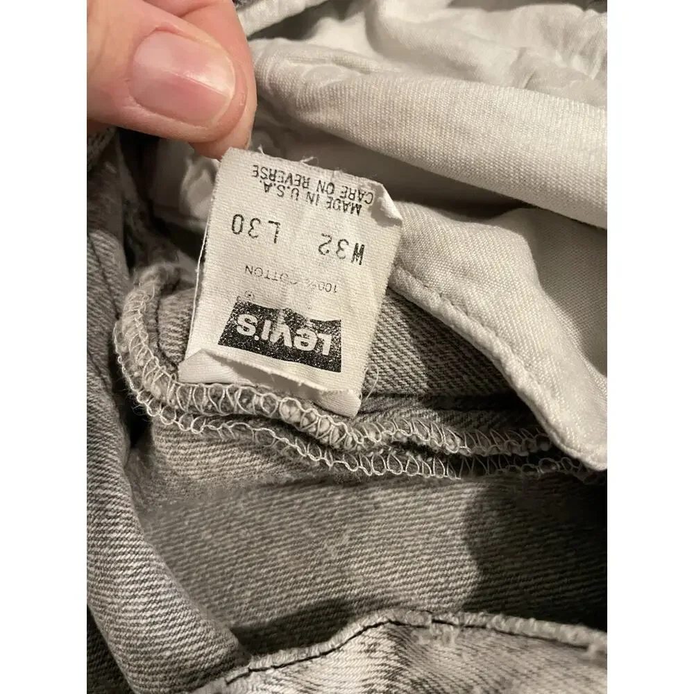 Vintage October 1988 Levi's 501-0655 Acid Wash Gray Denim Jeans Made inUSA 32x30